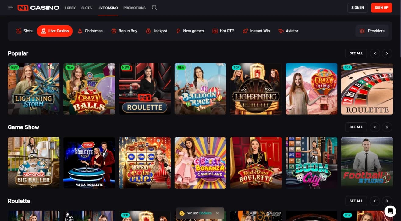 Palinsesto di scommesse presente su N1 casino