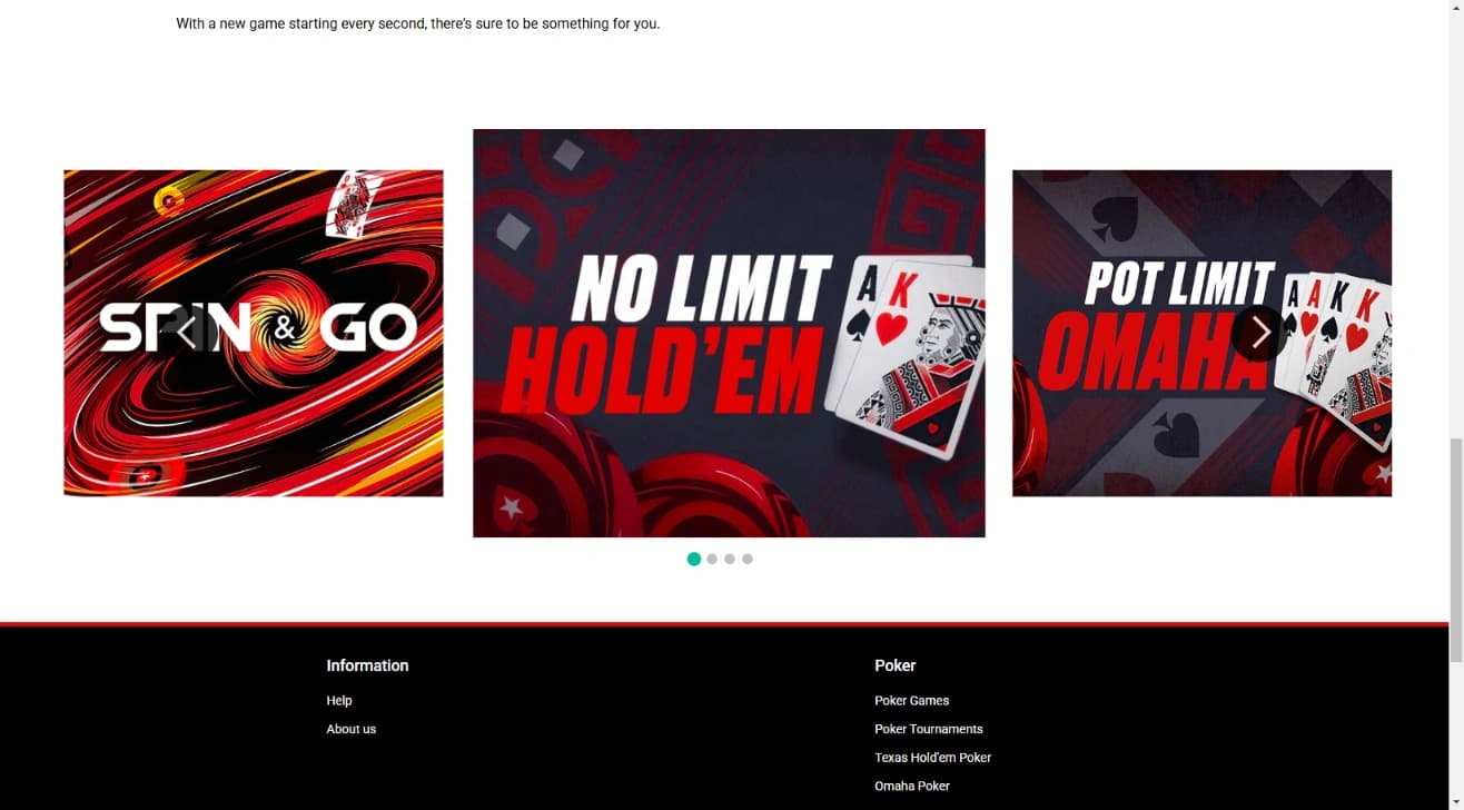 Palinsesto di scommesse presente su PokerStars Svizzera