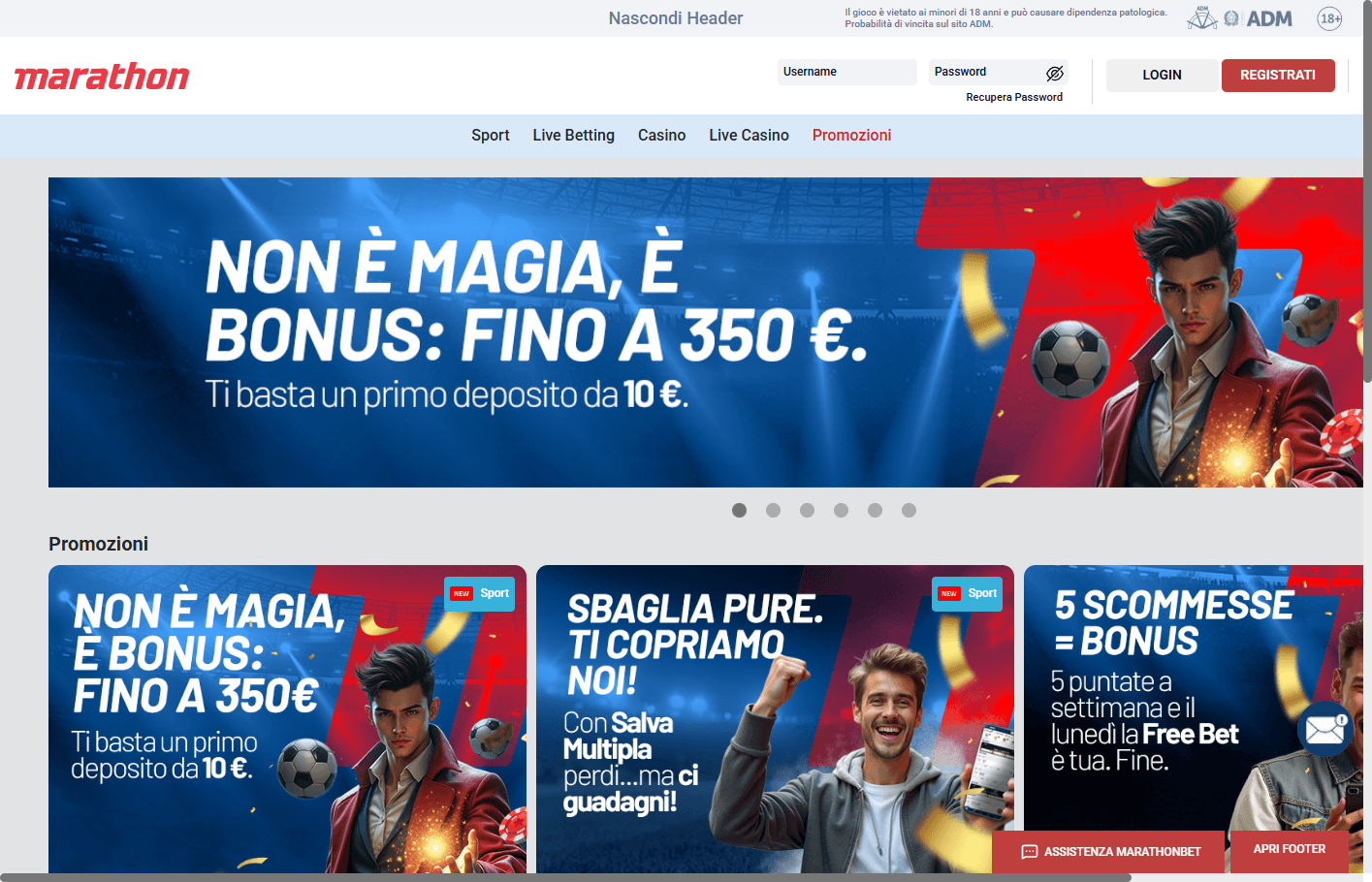 Su che eventi posso scommettere su Marathonbet