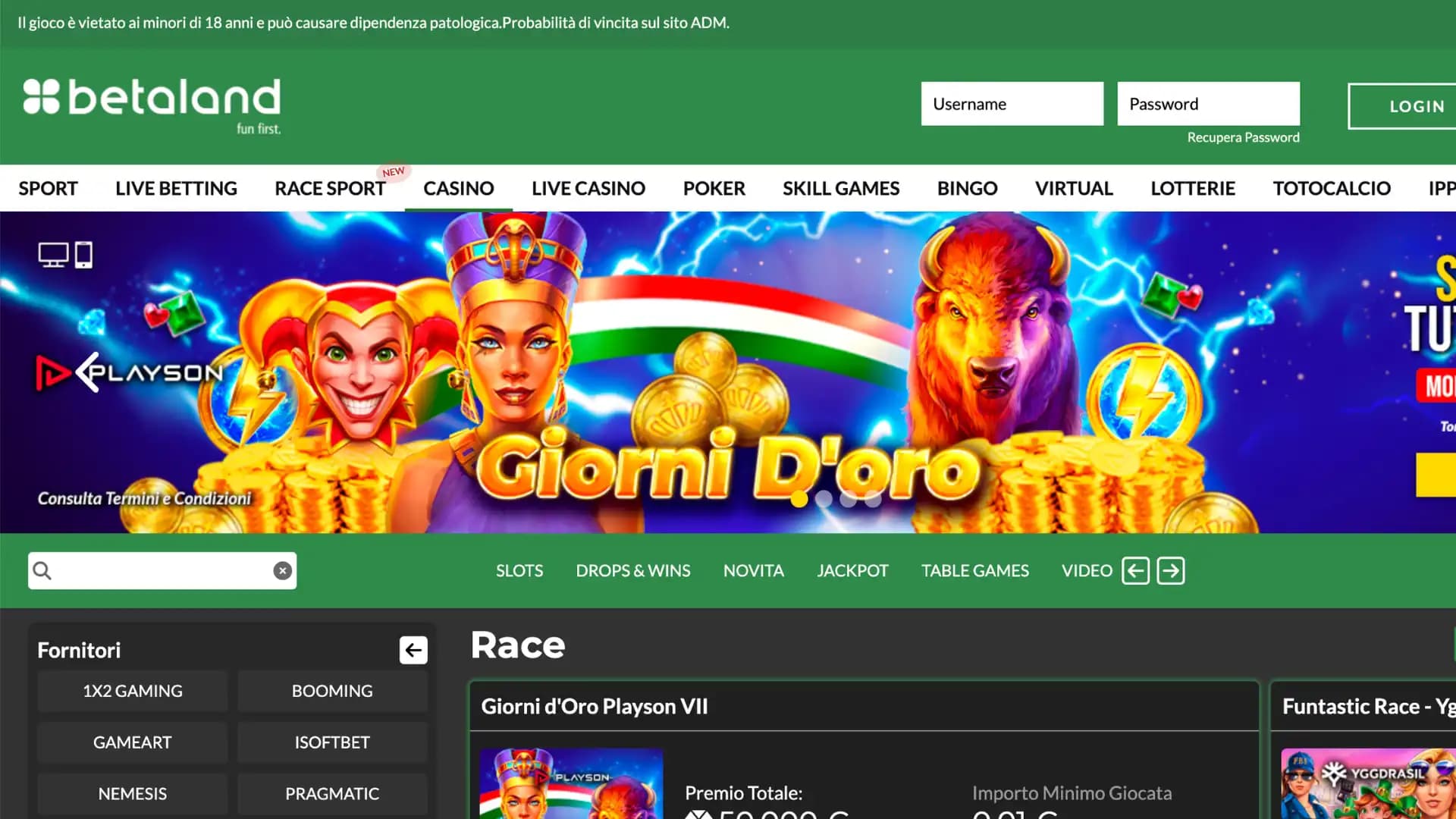 Betaland Casino Home