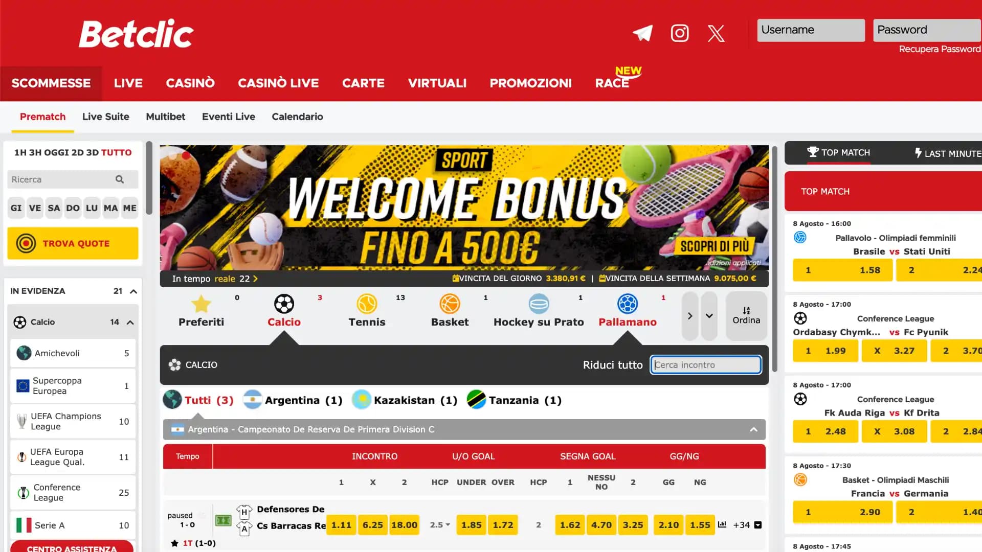 Betclic Home