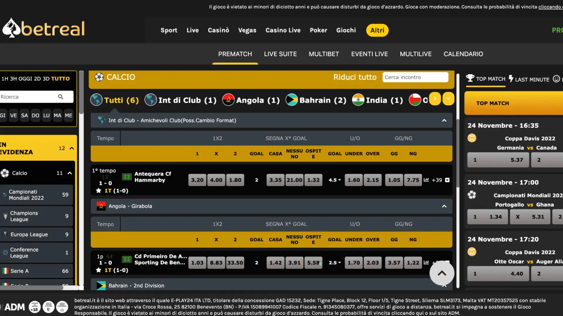 Betreal Scommesse Live