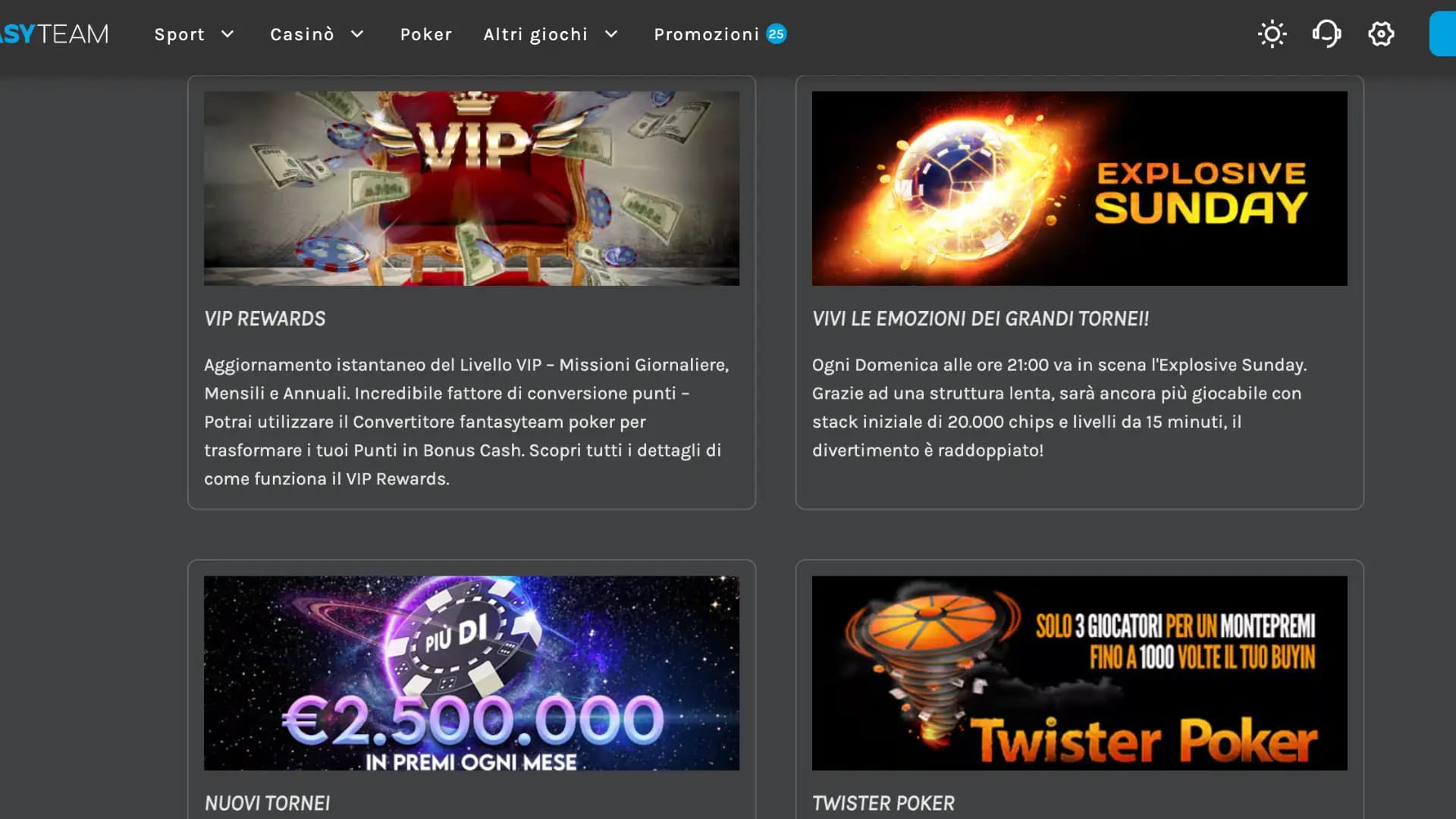 Fantasy Team Poker Tornei