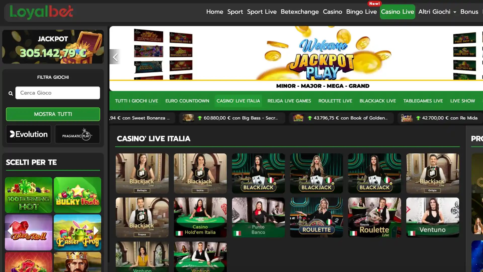 LoyalBet Casino Slot Live