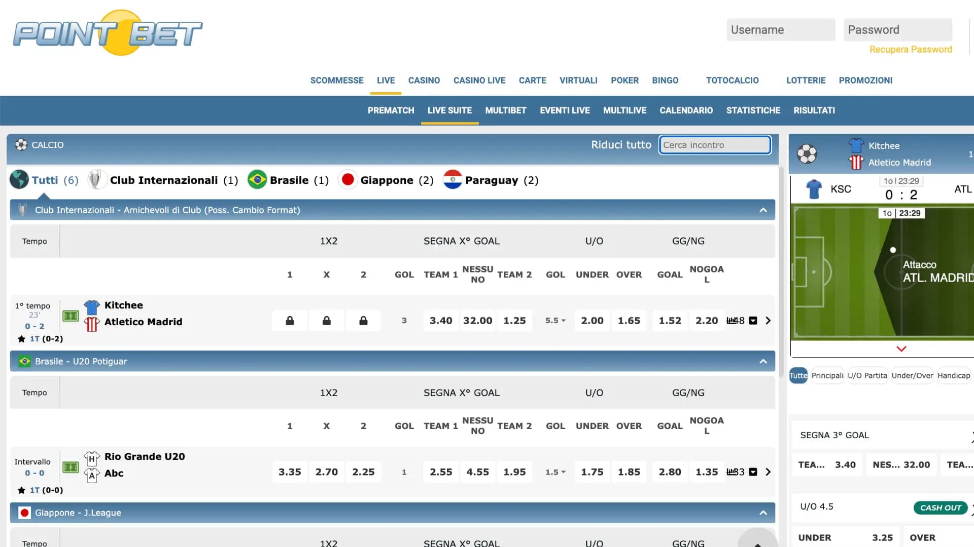 Pointbet Scommesse Live