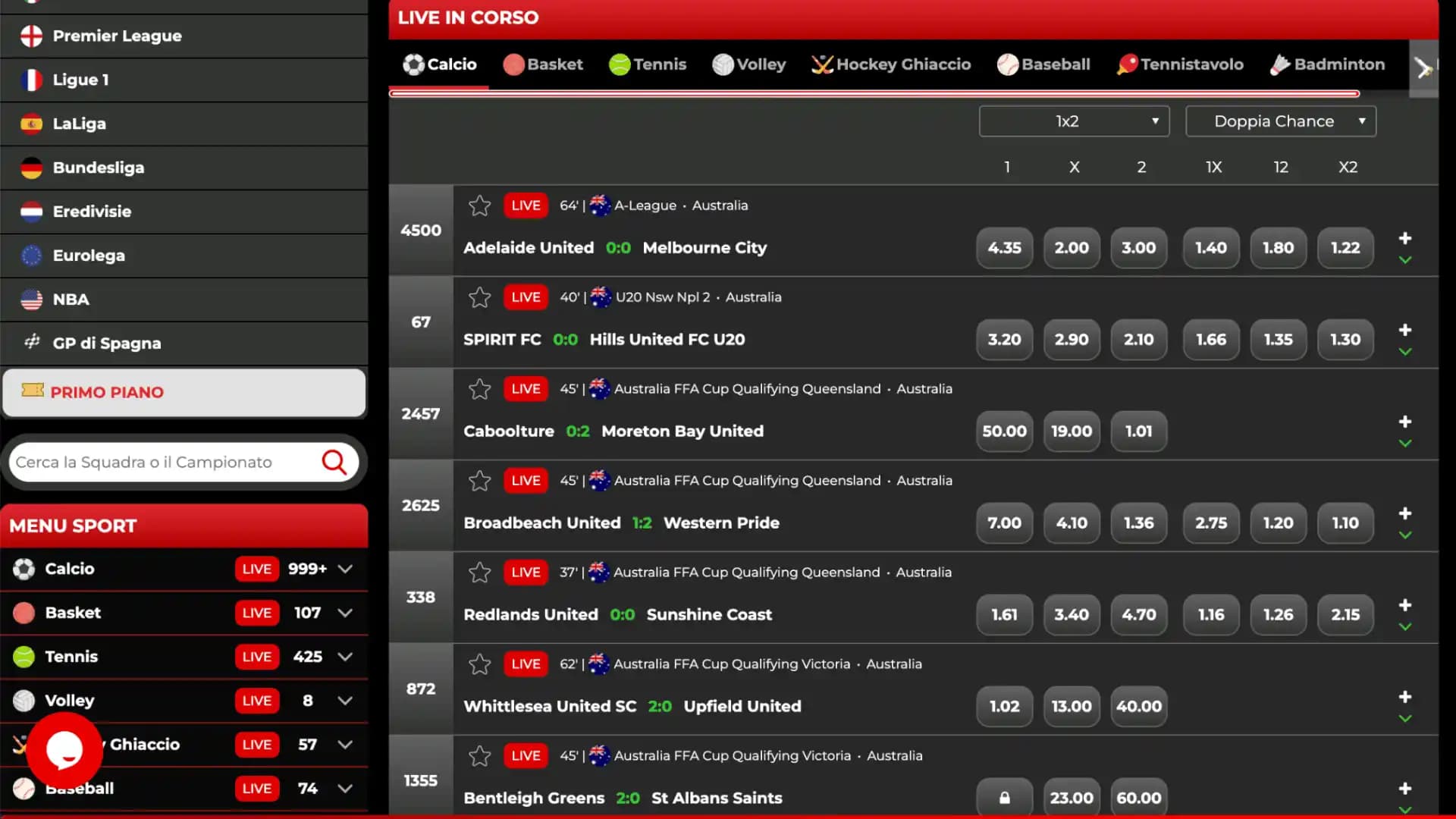 Signorbet Scommesse Live