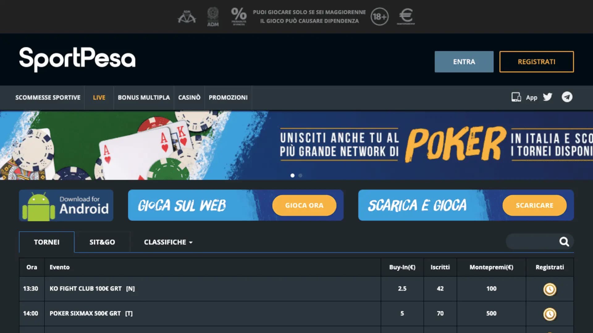 SportPesa Poker Home