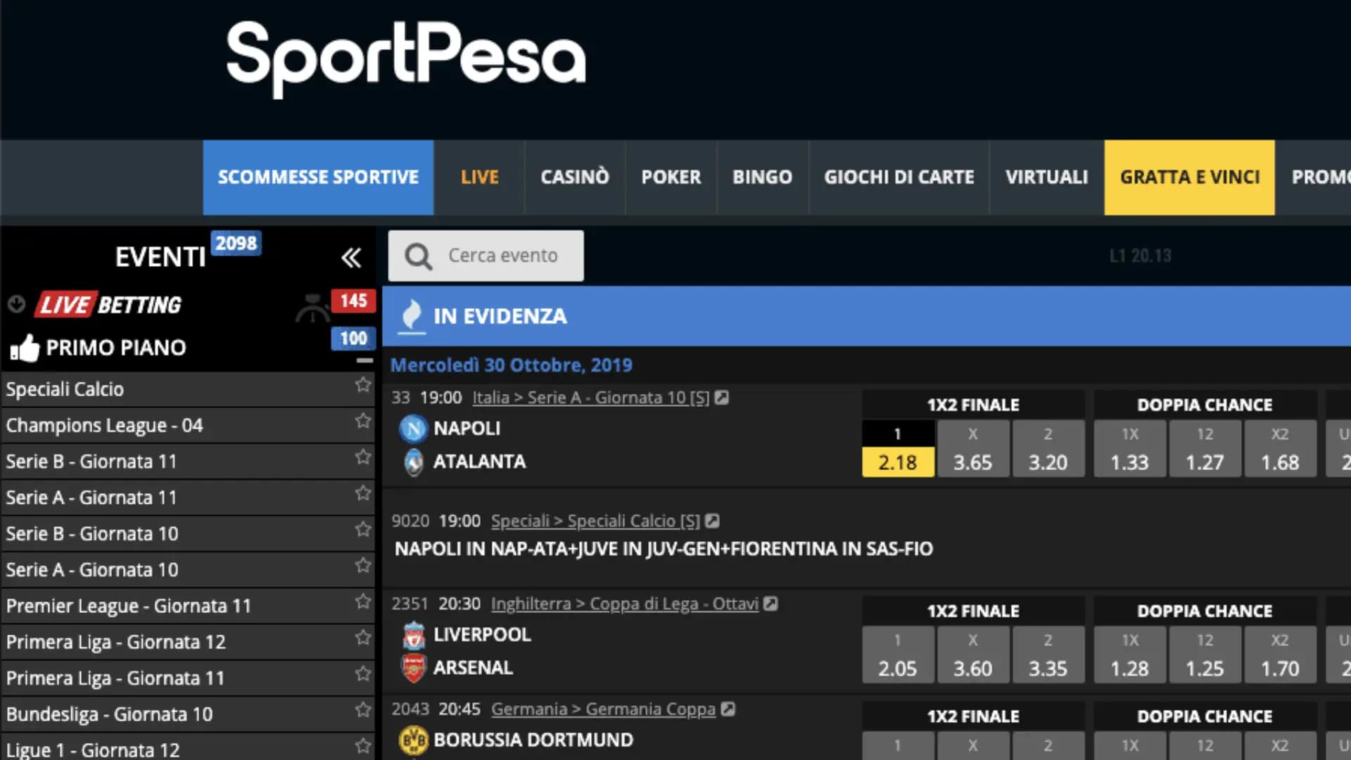 SportPesa Scommesse