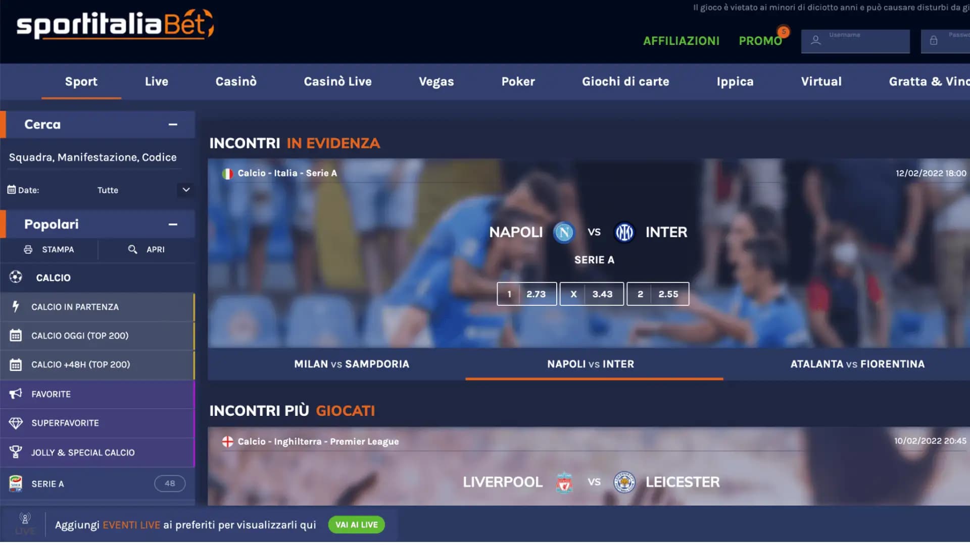 Sportitaliabet Home