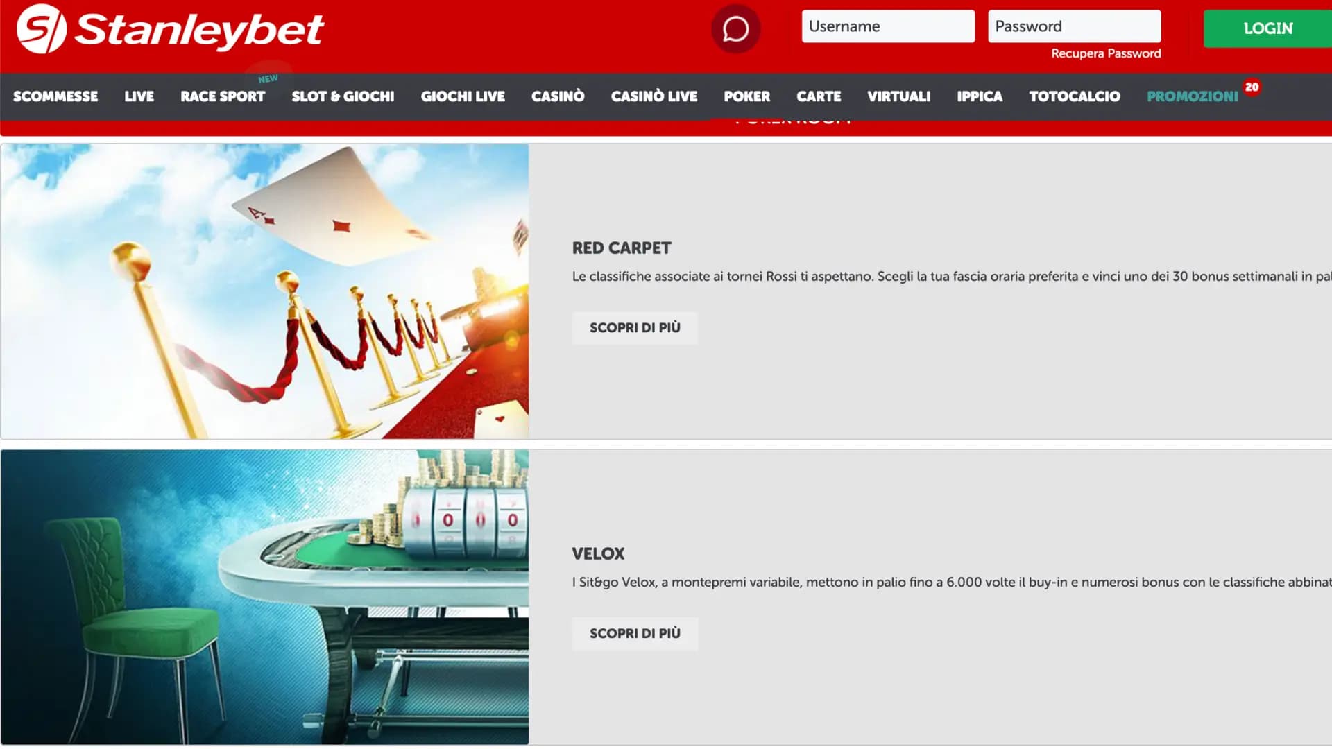 Stanleybet Poker Giochi