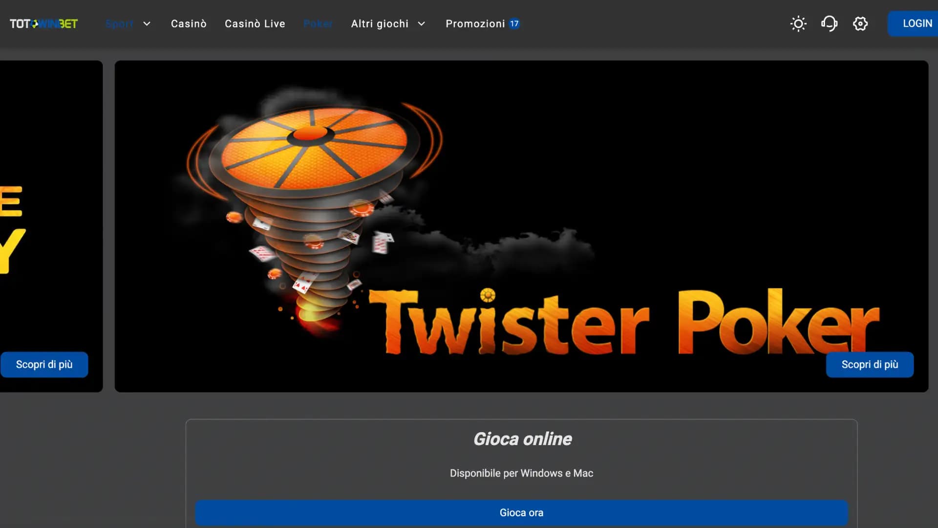 Totowinbet Poker Piattaforma