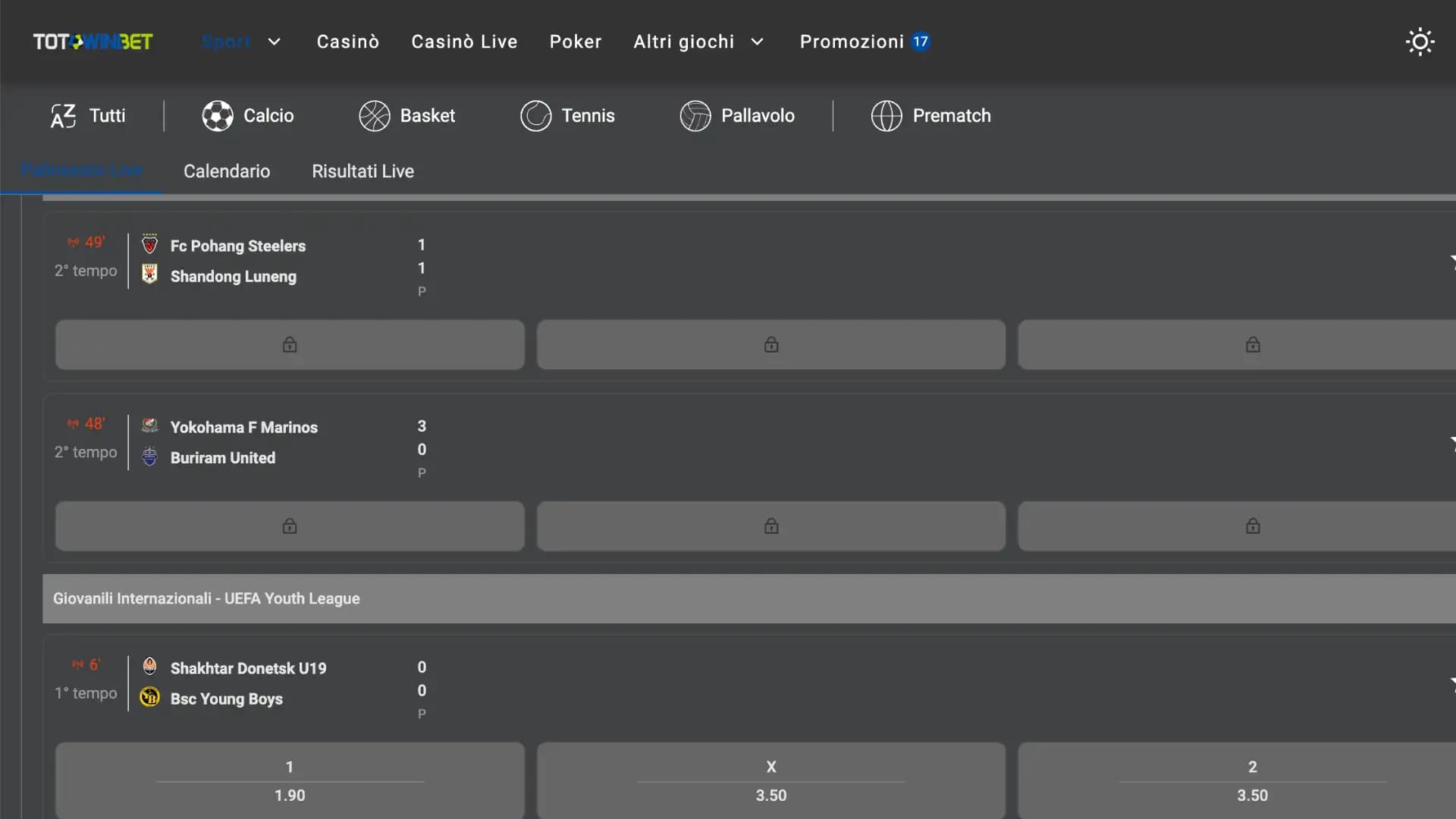 Totowinbet Scommesse Live