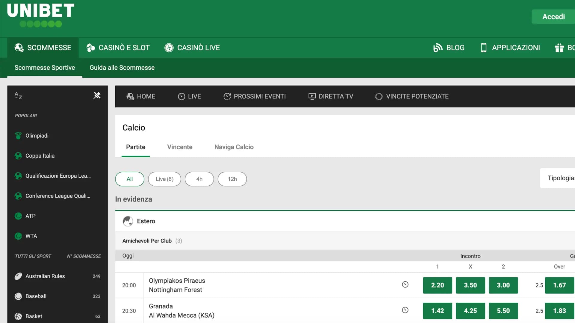Unibet Scommesse