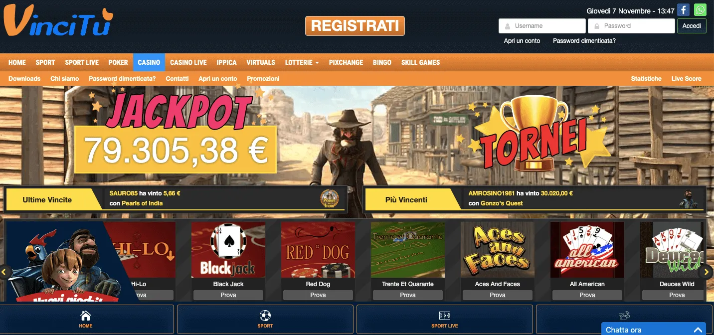 vincitu casino homepage