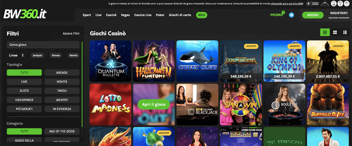 bw360 casino playtech
