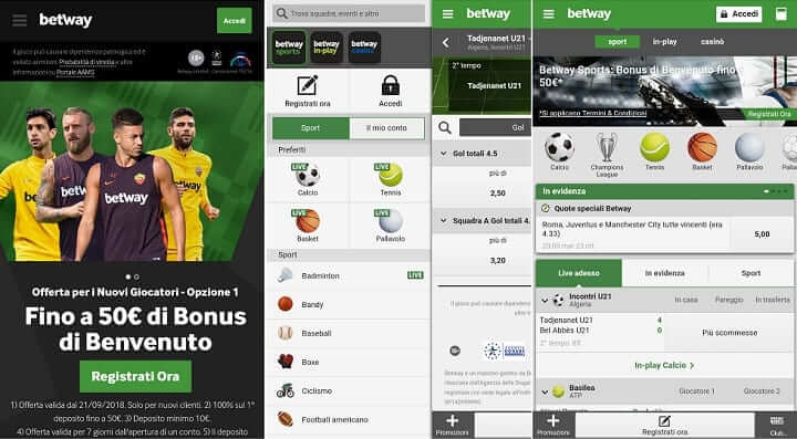 Betway app mobile screenshot