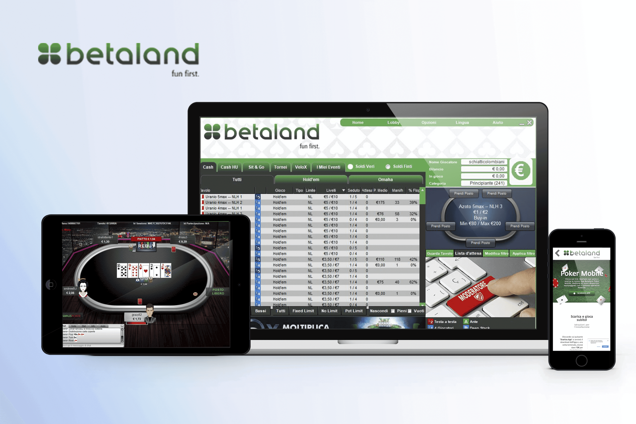Betaland Poker mobile