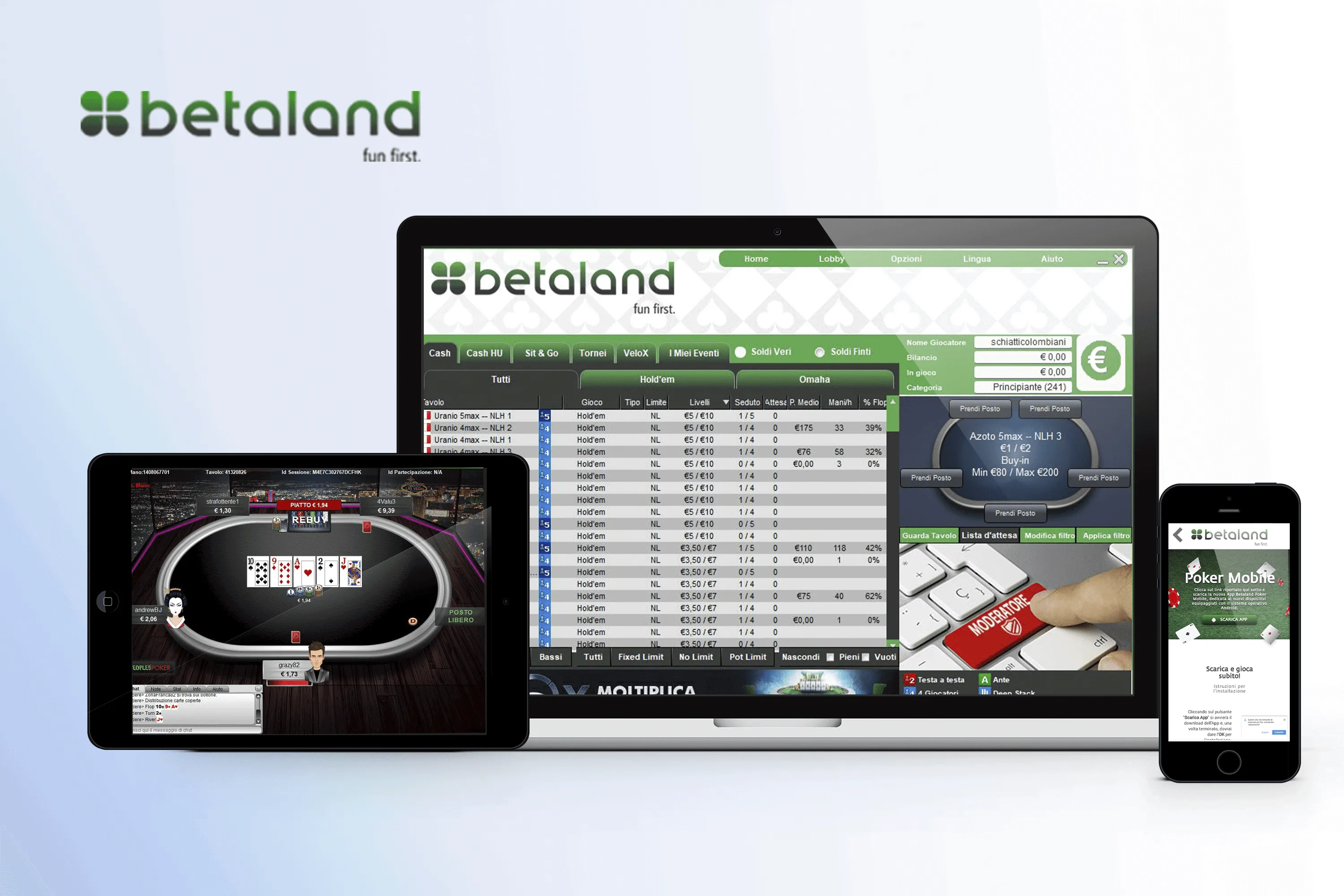 Betaland Poker mobile