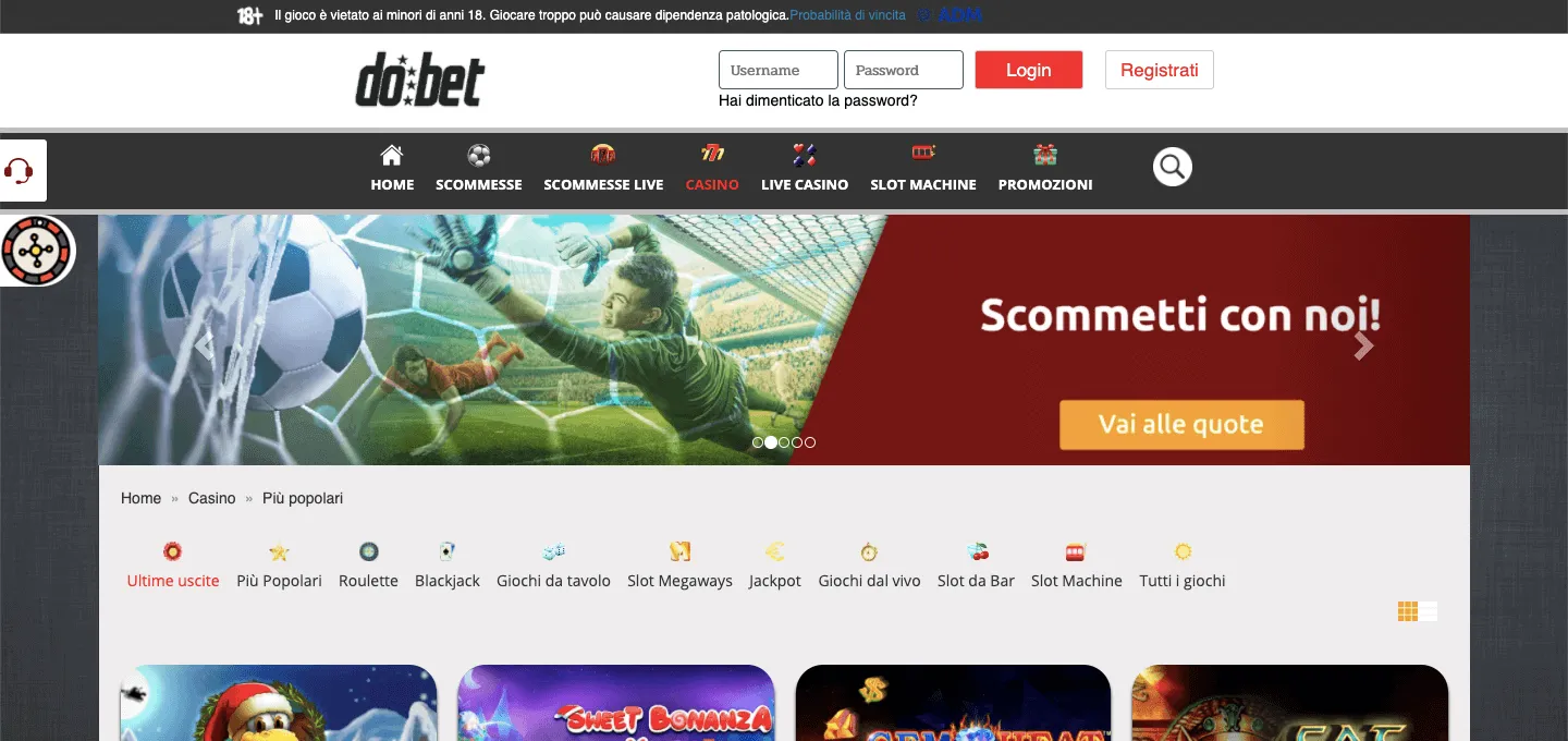 Dobet Casino Screenshot