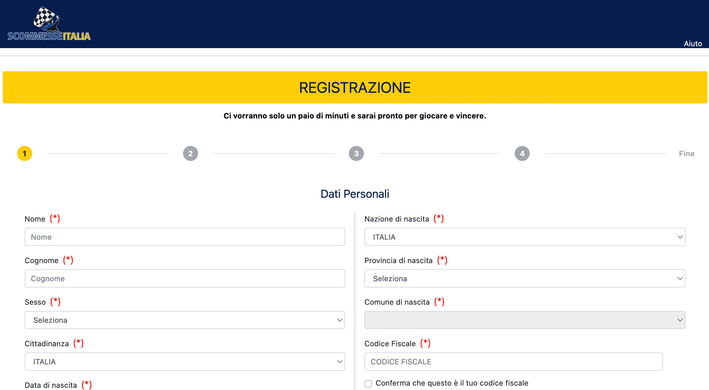 Scommesse Italia Registrazione
